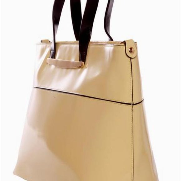 Alima Yellow Italian Leather Office Hand Bag - Picture 3 of 4